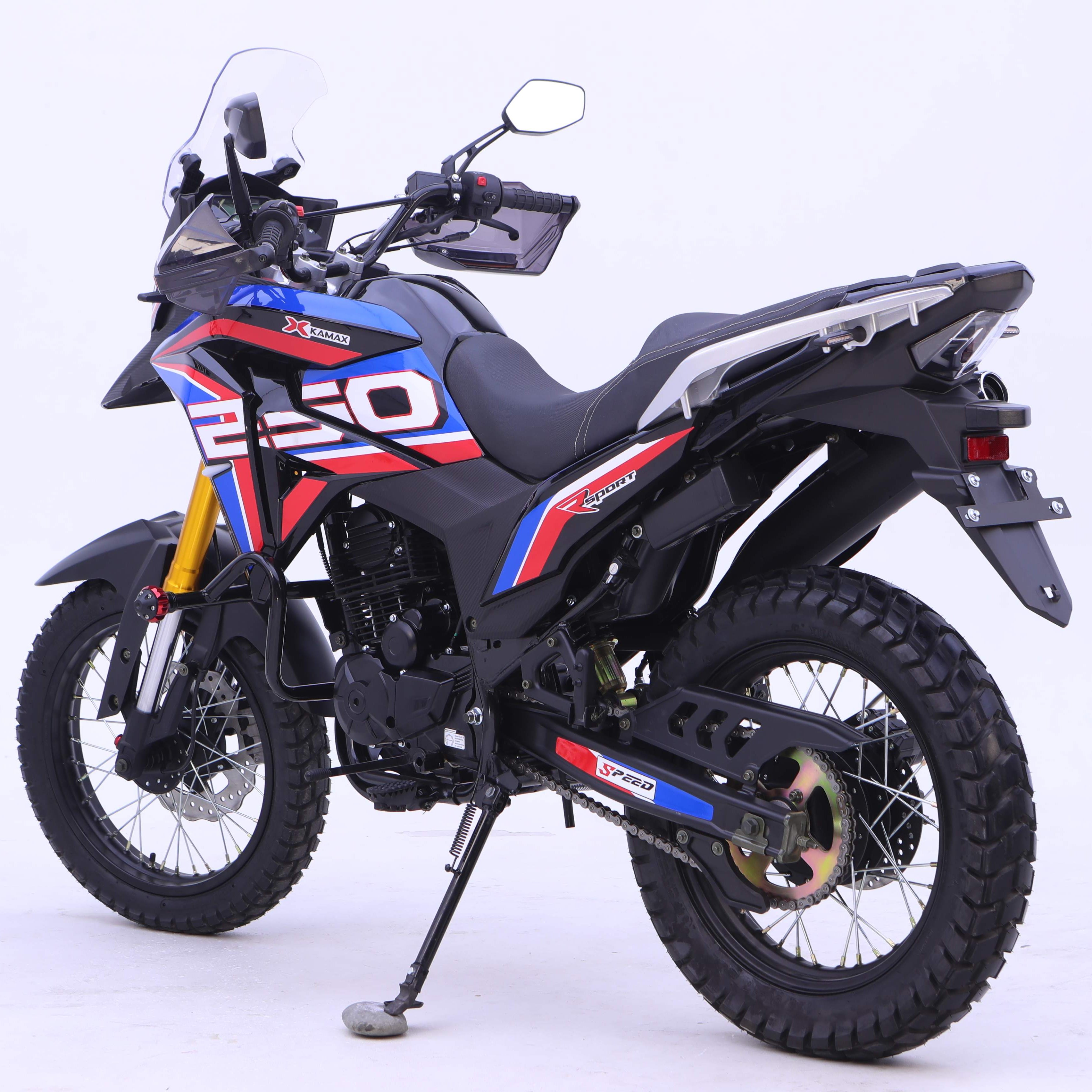 2024 New Dirt Bike 200cc Motocross Kamax off Road Motorcycle Adv Style Brake Disc LED Light