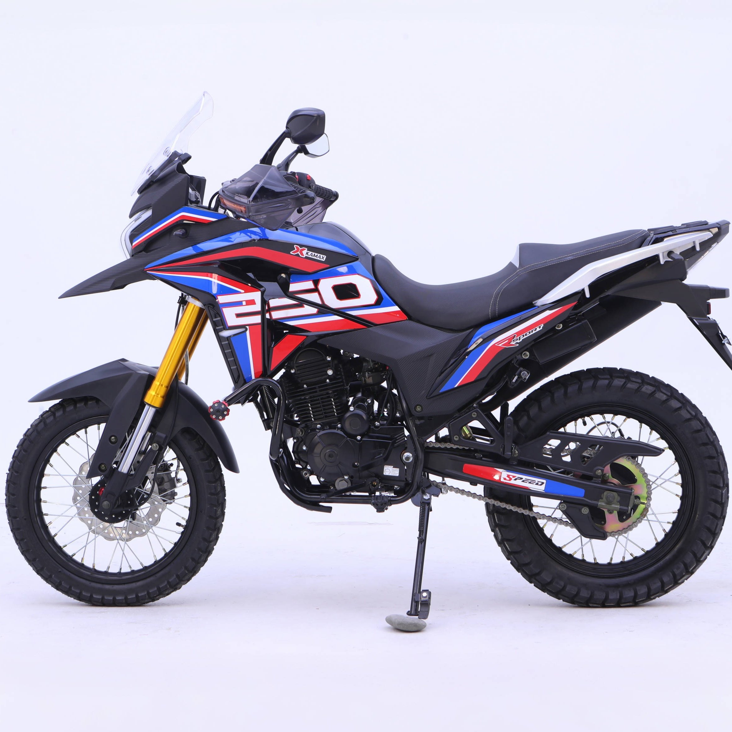 2024 New Dirt Bike 200cc Motocross Kamax off Road Motorcycle Adv Style Brake Disc LED Light