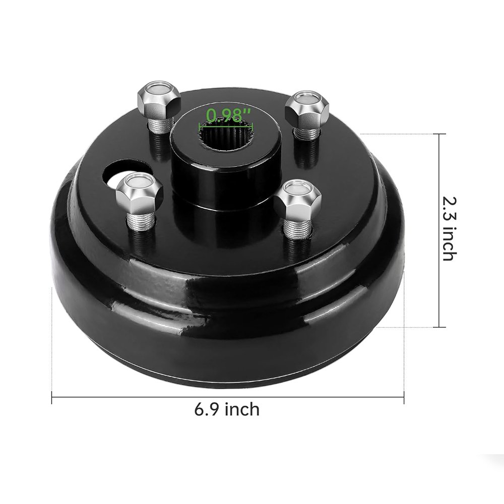 Golf Cart Brake Drum Hub Assembly for EZGO TXT 1991-up with 4-cycle Gas Engines Replaces OEM 21807-G1, 21807G1, 41843-94.