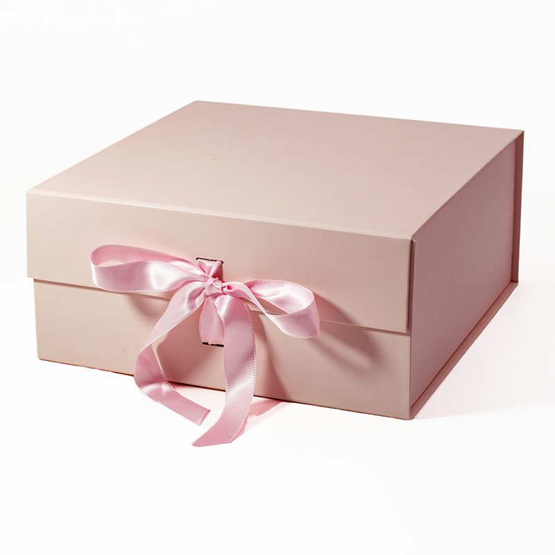 Custom Wholesale pink Folding Packaging Luxury Magnetic Closure Gift Box with Ribbon