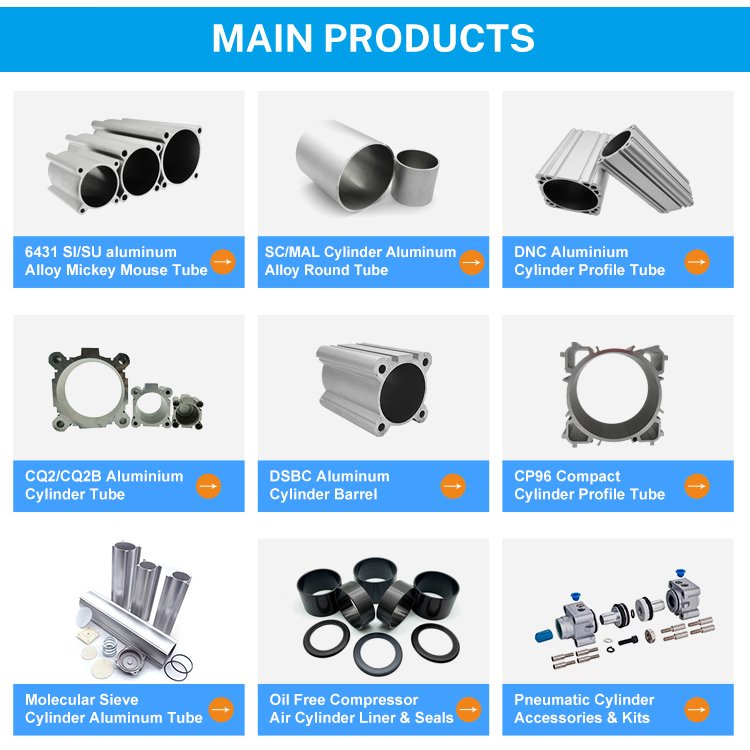 SDA European Standard Smc AirTAC Honed Tube Aluminum Tube Piston Pneumatic Cylinder Barrels