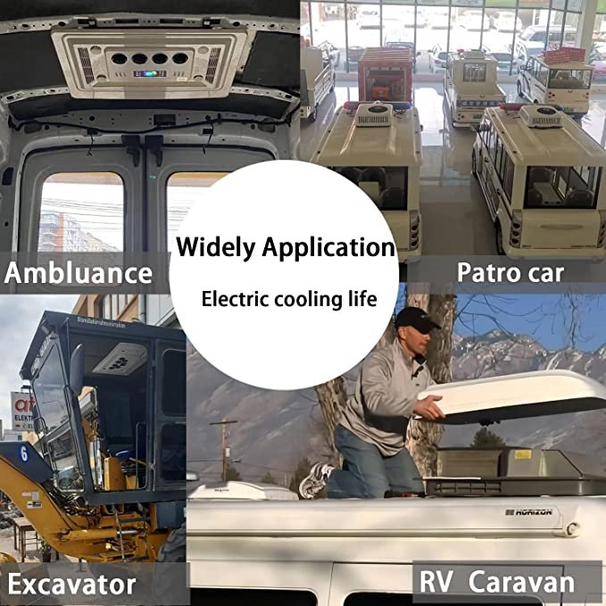12 Volt 24V Universal Electric Truck RV Rooftop Air Conditioner 13.5K BTU Parking Cooling Unit Air Conditioner for RV BUS Truck