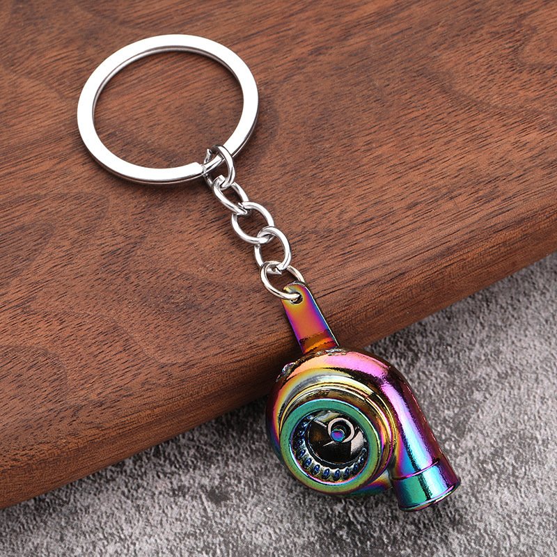 Wholesale Metal Keychain Turbo Gear Hub Brake Disc Shock Absorber Caliper Car Keychain Pendant for Husband Gift