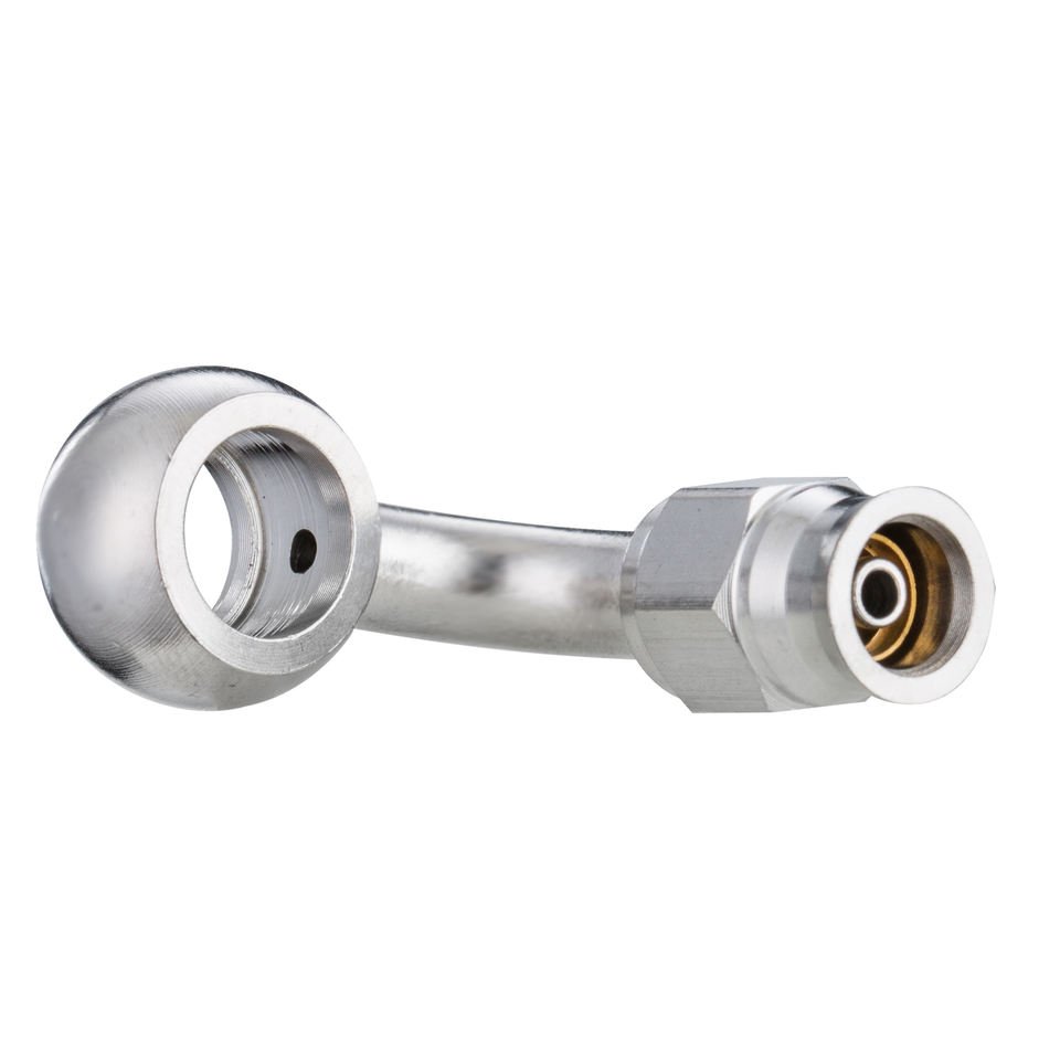 AN3 10mm Aluminum Steel Chrome Motorcycle Stainless Steel Braided Brake Line Hose Pipe Banjo Male Female Fitting 28 90 Deg Bend
