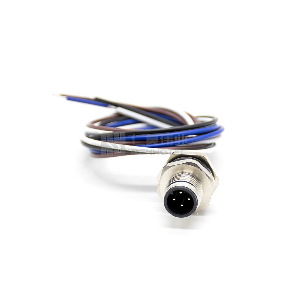 4 Pin M12 Male Circular Connector Cable Automotive Wiring Harness