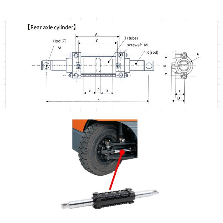 2 Forklift Brake Master Hydraulic-cylinder Tractor Excavator Hydro-cylinder System Part Rotary Bidirectional Hydraulic Cylinder