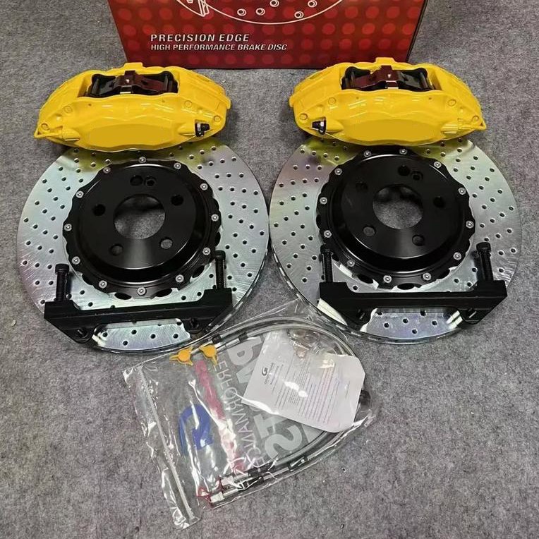4-Piston Big Brake Caliper Kit F50 Racing Brake Upgrade for Audi S3 WRX STI Civic Type R Lightweight Direct Replacement