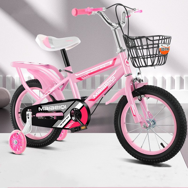 12-14-16-18 Inch Children's Bicycle With Flash Assist Wheel Children's Exercise Bicycle With Water Bottle