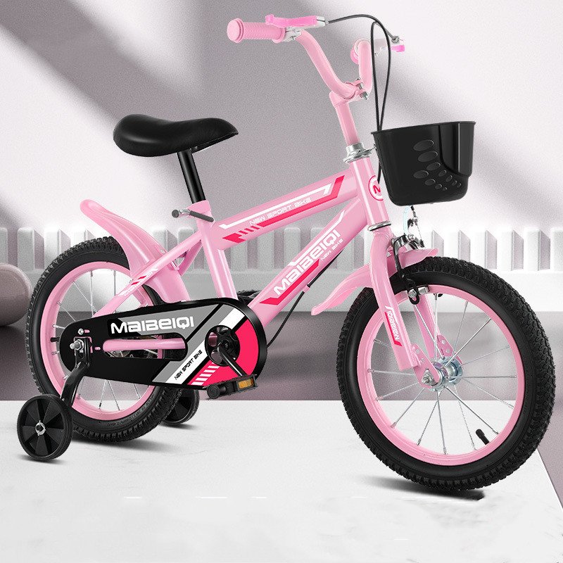 12-14-16-18 Inch Children's Bicycle With Flash Assist Wheel Children's Exercise Bicycle With Water Bottle