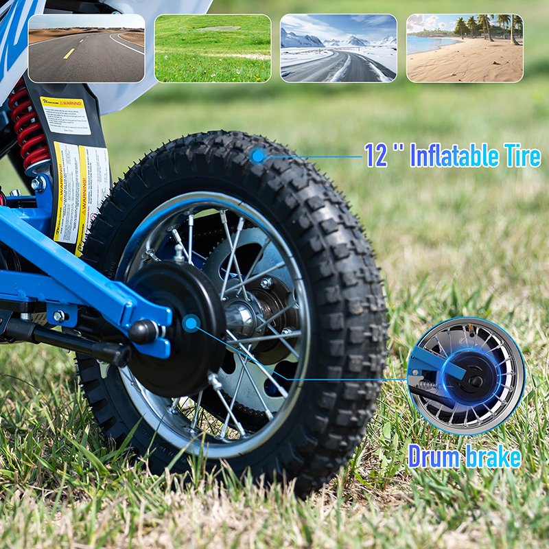 2025 Newest 36V 300W Have Wide Tire Drum Brake Two Wheeled Electric Motorcycle With Blue Tooth Music