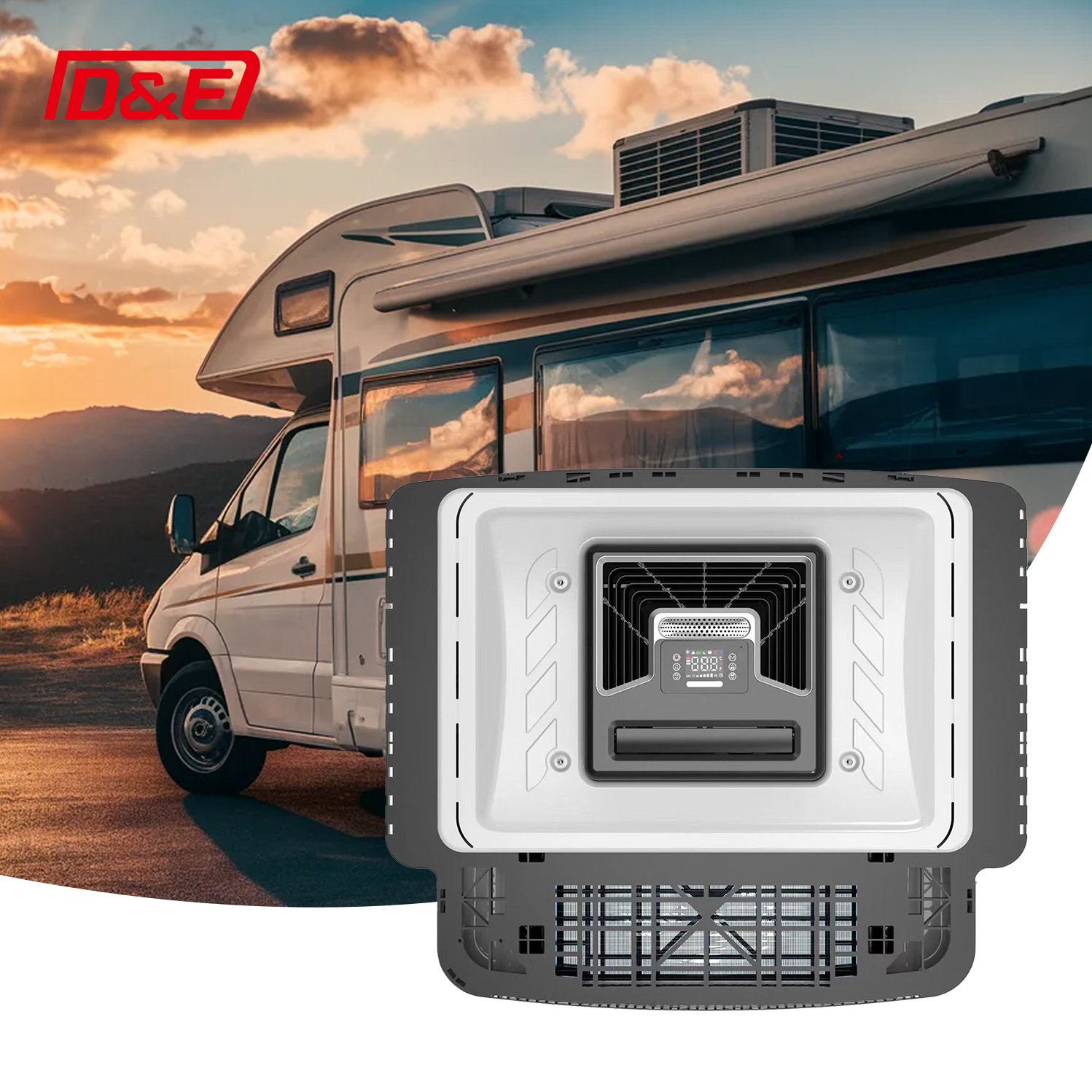 DC 12V 24V Parking Air Conditioner Cooler Rooftop Air Conditioning Systems for Cars Trucks RVs Campers Caravans AC