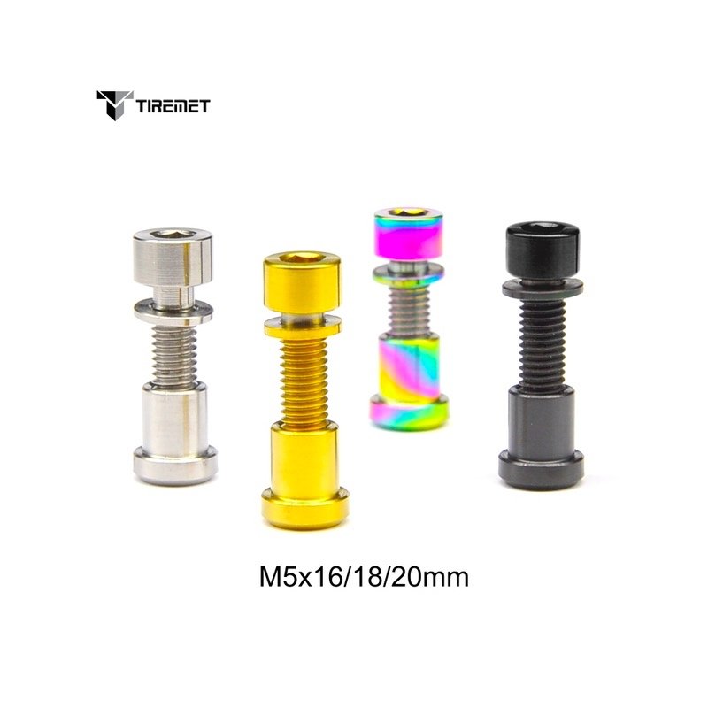 M5x16/18/20mm Allen Hex Tapered Head Titanium Ti Stem Bolts Screw With Washer for 3T Carbon Fiber Bicycle Brake Caliper