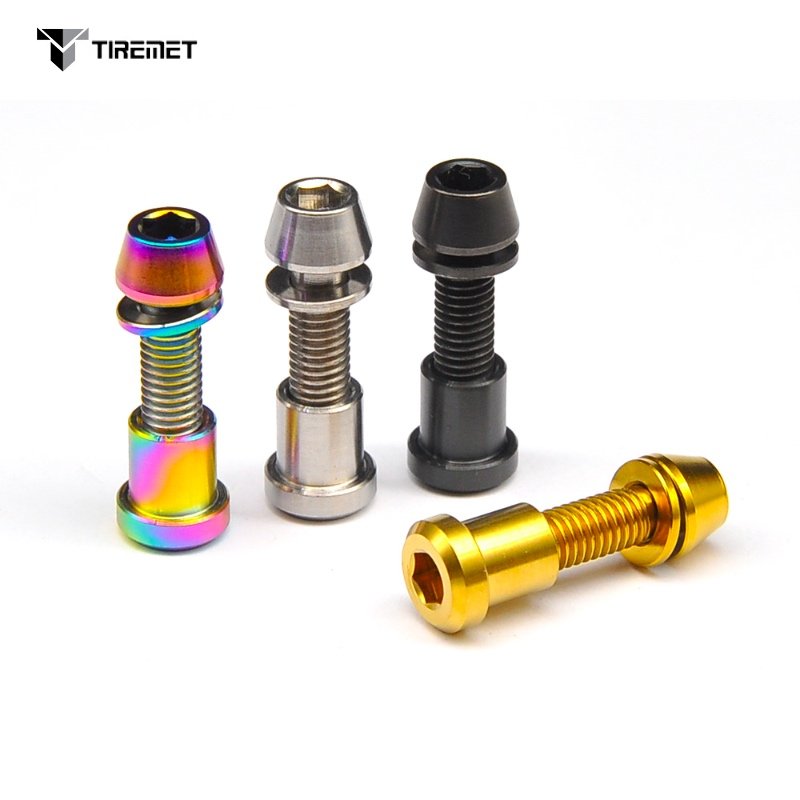 M5x16/18/20mm Allen Hex Tapered Head Titanium Ti Stem Bolts Screw With Washer for 3T Carbon Fiber Bicycle Brake Caliper