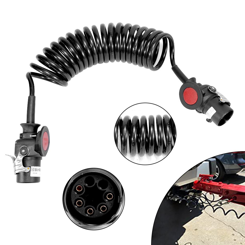 Trailer Brake Electrical Cable Wire Connector Truck Towing Accessories Safety EBS / ABS Spring 7 Core Cable for Trailer