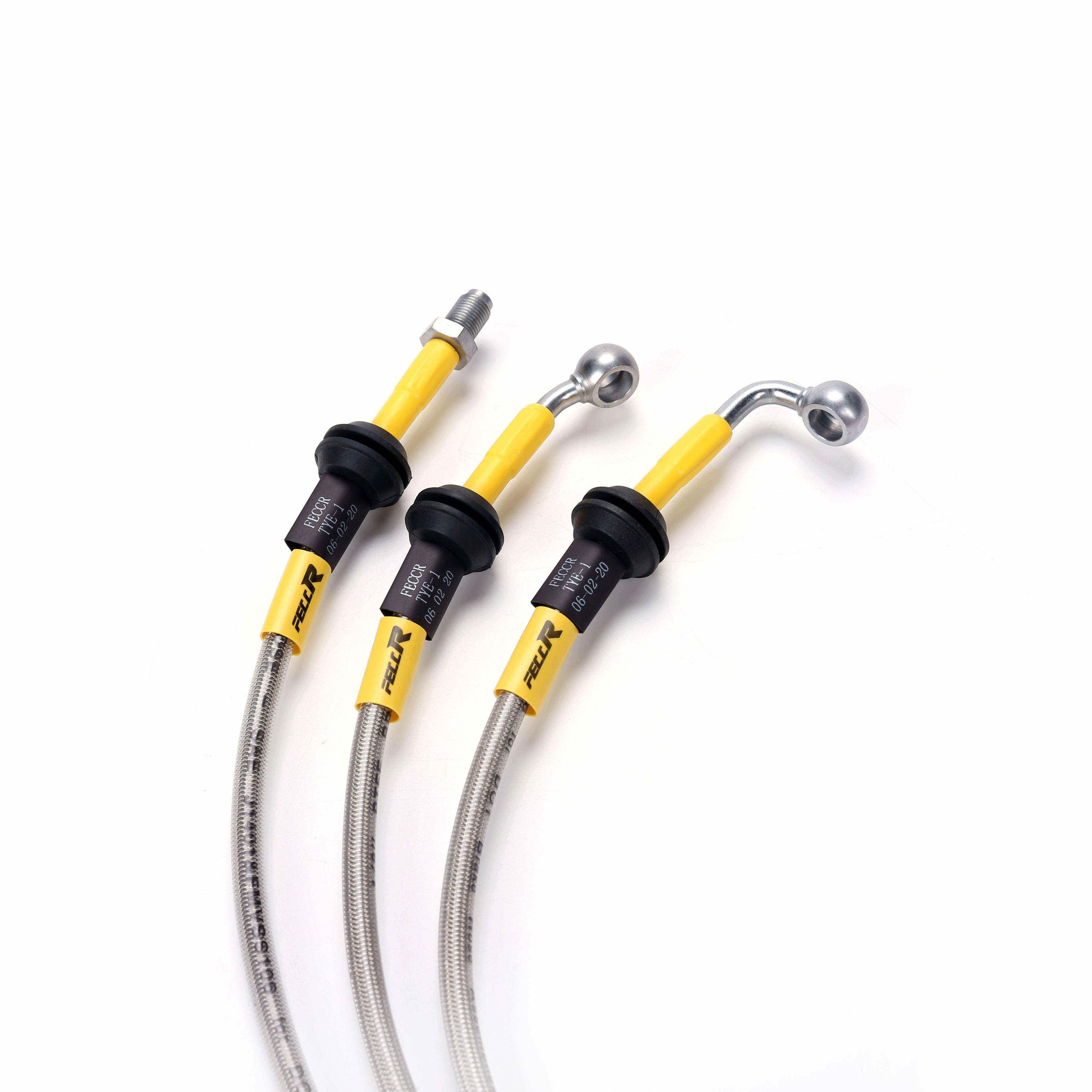 FECCR Brake Hose Steel Pipe Modified Stainless Steel Braided Hydraulic Brake Hose for Accord Camry Corolla BMW 3