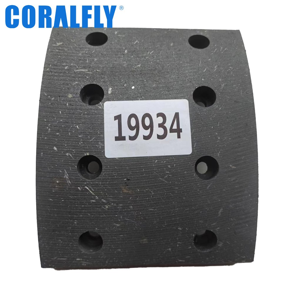 Coralfly Hot Style 19934 Truck Shoe Brake Lining for renault 5000821815 5000288512 5000822061 5001855104 5001860030 5000812335