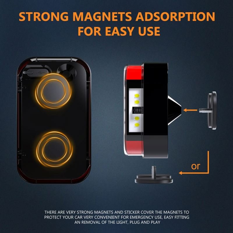 12V Magnetic Wireless Kit Towing Lorry Lights 24V Led Truck Trailer Light with 7-pin EU Plug