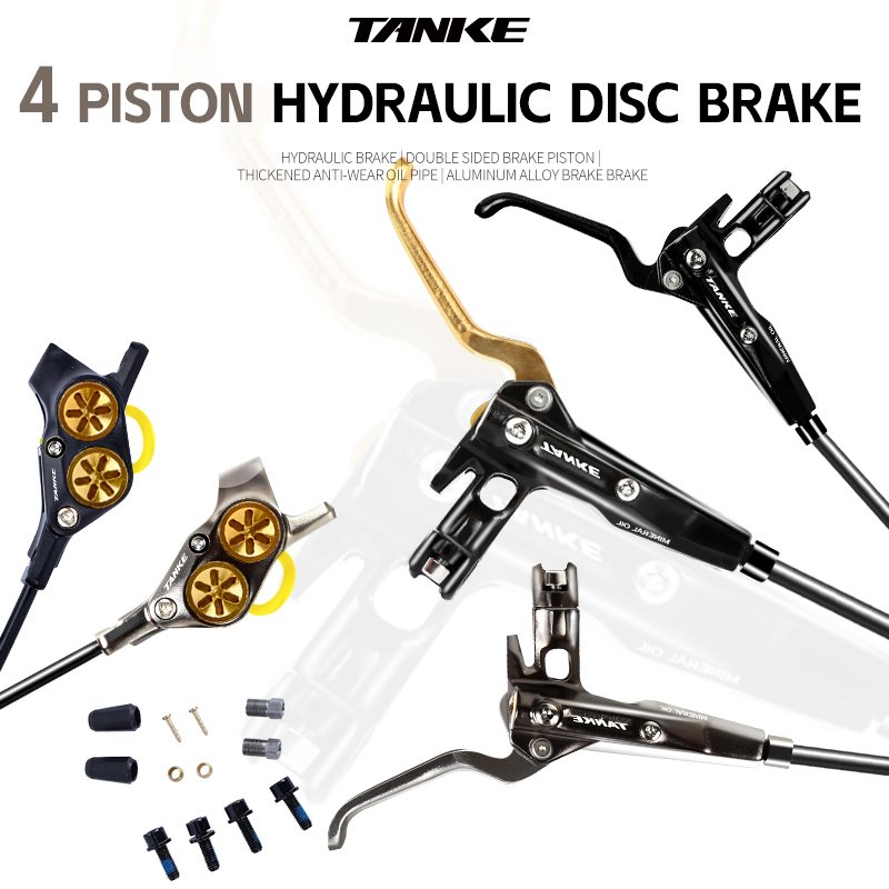 4 Pistons MTB Bike Hydraulic Brake 900/1700mm Oil Pressure Split-type Brake Mountain AM DH Road Bike Disc Brake Upgradatio