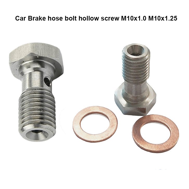 CNC Stainless Steel Hollow Nut Bolt for Car One Hole Ss304 Screw Nut M10x1.0 Hex Stud Threaded Brake Hose Fitting Bolt