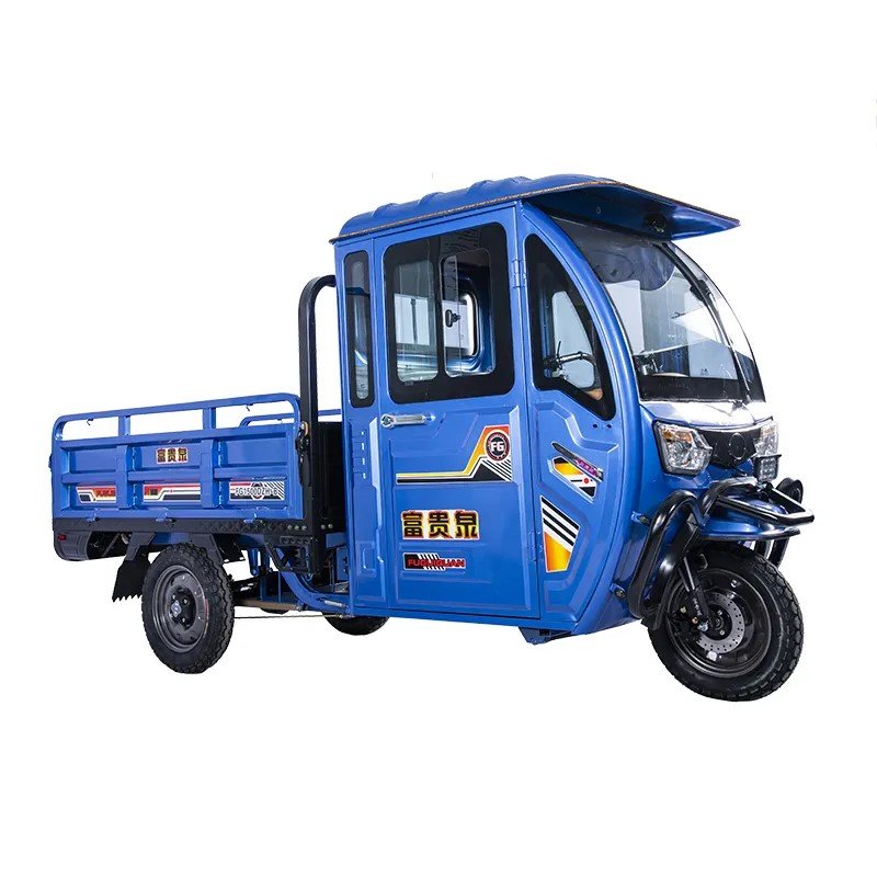 2024 Luxury 3-Wheel Electric Cargo Tricycle Fully Enclosed Cockpit with Open Body 60v Voltage New Electric Vehicle