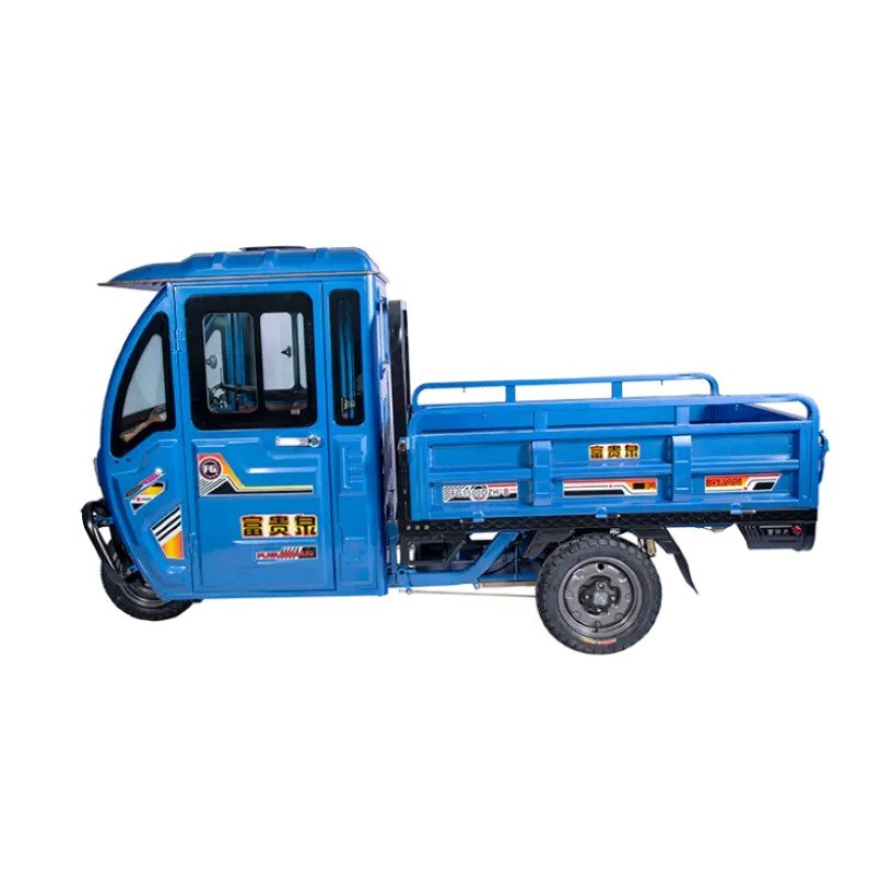 2024 Luxury 3-Wheel Electric Cargo Tricycle Fully Enclosed Cockpit with Open Body 60v Voltage New Electric Vehicle