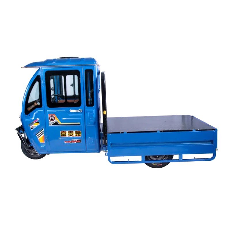 2024 Luxury 3-Wheel Electric Cargo Tricycle Fully Enclosed Cockpit with Open Body 60v Voltage New Electric Vehicle