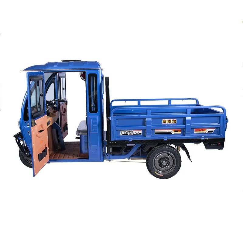 2024 Luxury 3-Wheel Electric Cargo Tricycle Fully Enclosed Cockpit with Open Body 60v Voltage New Electric Vehicle
