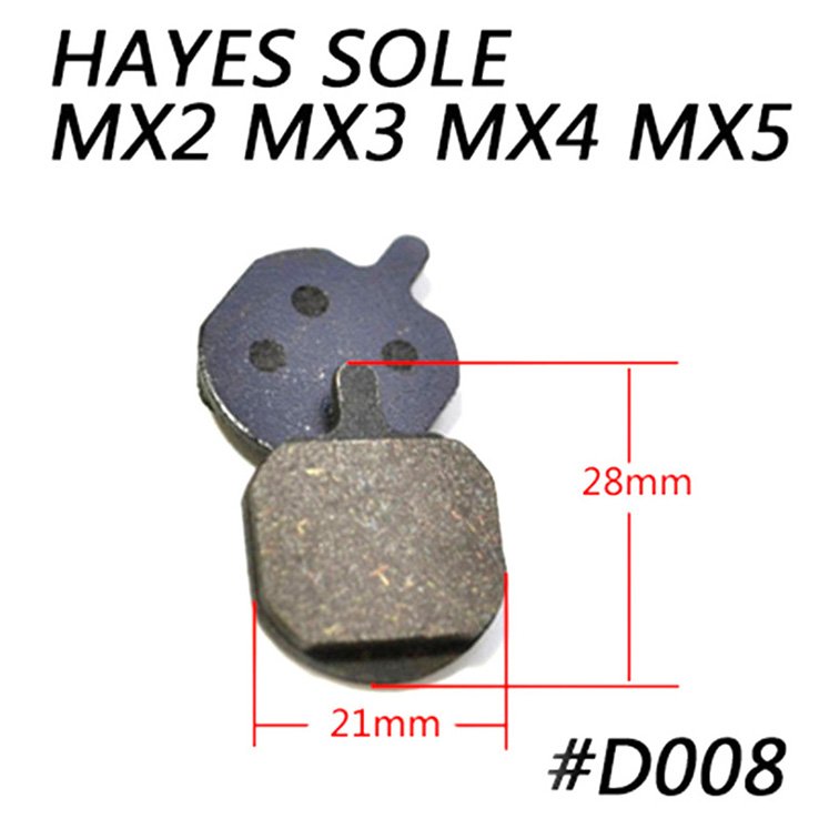 Semi Metal Bicycle Disc Brake Pads for HAYES- Sole, MX2, MX3,MX4, MX5, CX5,JAK-5