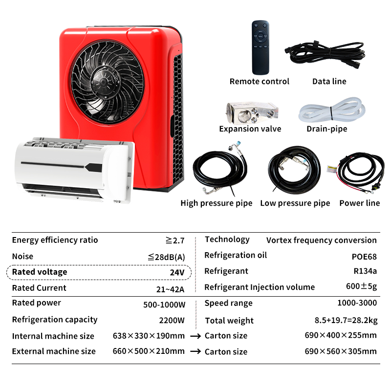 Factory Price 12V Split Air Conditioning System 24V Parking Cooler Autos RVs Cars Buses Forklifts Electrical Bus Truck RV Car