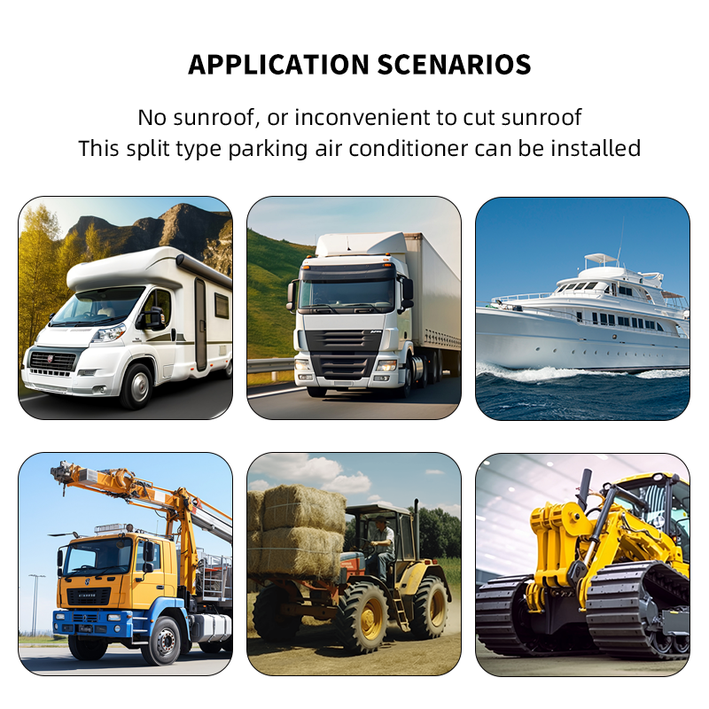 Factory Price 12V Split Air Conditioning System 24V Parking Cooler Autos RVs Cars Buses Forklifts Electrical Bus Truck RV Car