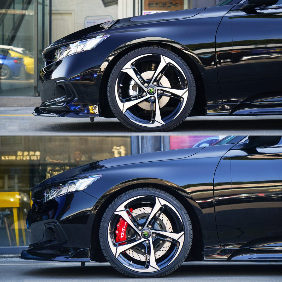 Front Big Brake Kit P60ES 6 Piston Caliper With 378*32 mm Rotor BBK Auto Brake System for Honda Accord 19 Inch Car Rim