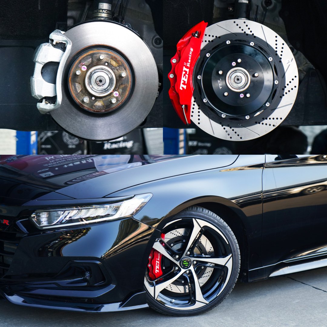 Front Big Brake Kit P60ES 6 Piston Caliper With 378*32 mm Rotor BBK Auto Brake System for Honda Accord 19 Inch Car Rim