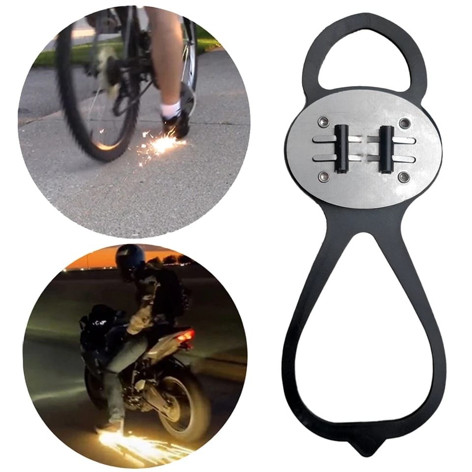 Spark Shoe Covers Motorcycle Sole Flame Device Bicycle Foot Brake Grinding Ground Flint Stick All the Way Spark with Lightning