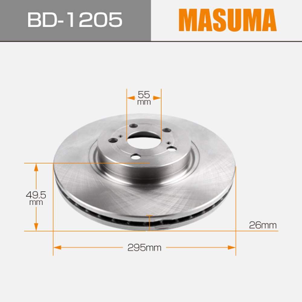 Bd-1205 MASUMA Guangzhou Disc 2 Piece Rear Drilled Slotted Brake Rotor Auto Brake Disc for 43512-05050 43512-05070