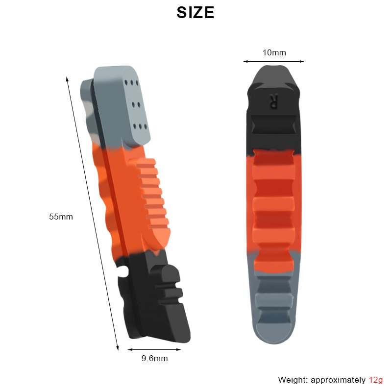 RIDERACE Bicycle Brake Pads Aluminum Alloy Rim Drawer-Type Three-Color Brake Pad Rubber Road Bike C-Brake With Mud Trough Silent