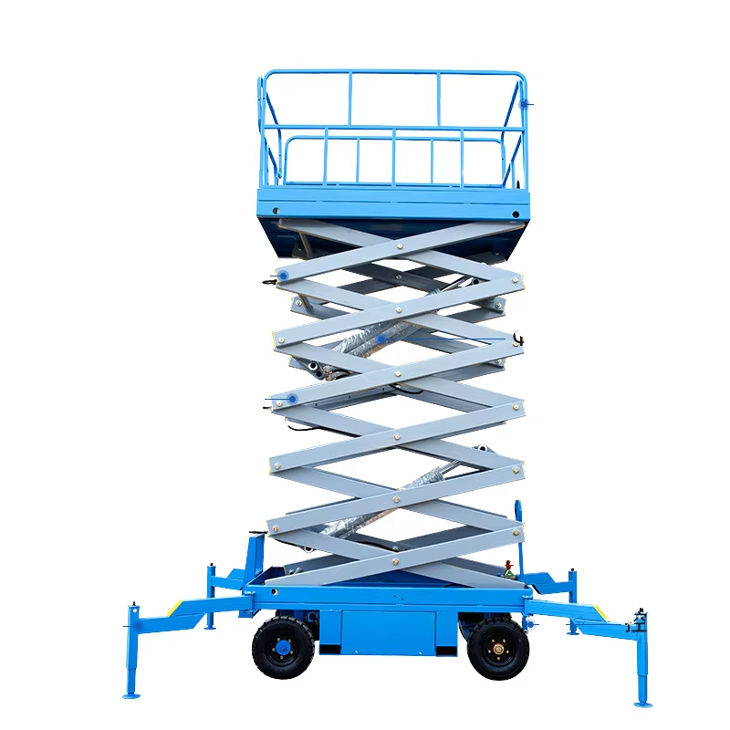 High Quality 1-Ton Mobile Scissor Lift 8 Meter Working Height Steel Elevator Platform Hand-Actuated for Construction Retail