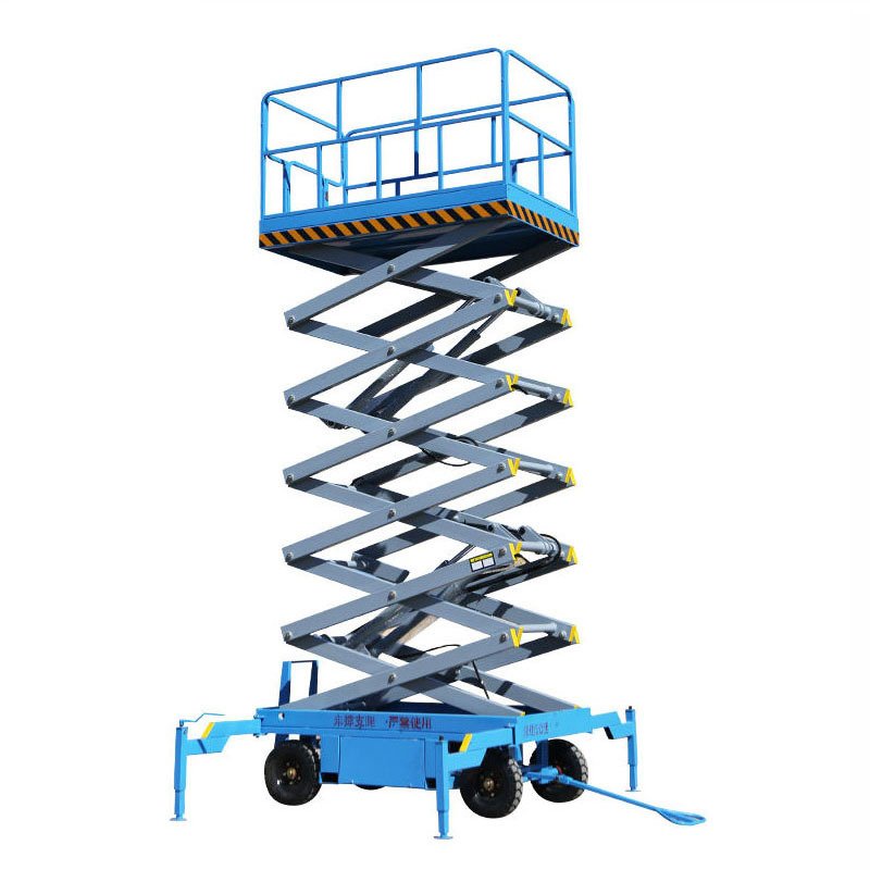 High Quality 1-Ton Mobile Scissor Lift 8 Meter Working Height Steel Elevator Platform Hand-Actuated for Construction Retail