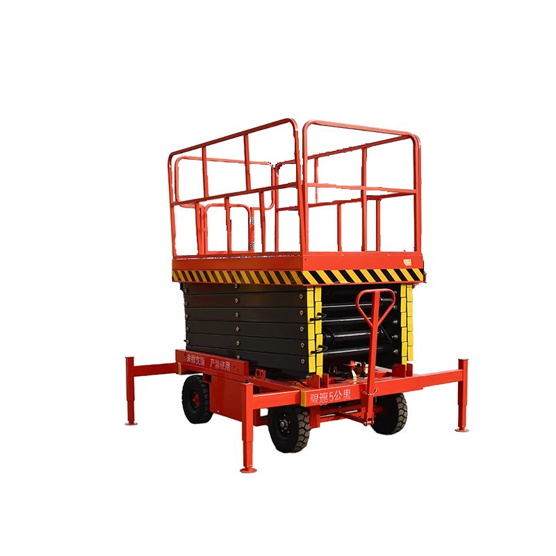 High Quality 1-Ton Mobile Scissor Lift 8 Meter Working Height Steel Elevator Platform Hand-Actuated for Construction Retail