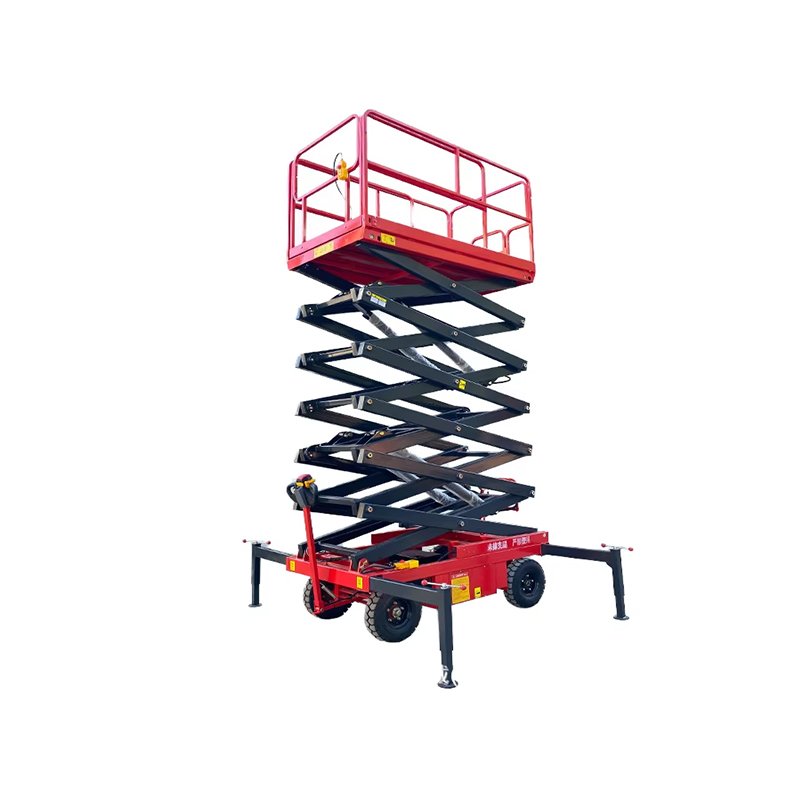 High Quality 1-Ton Mobile Scissor Lift 8 Meter Working Height Steel Elevator Platform Hand-Actuated for Construction Retail