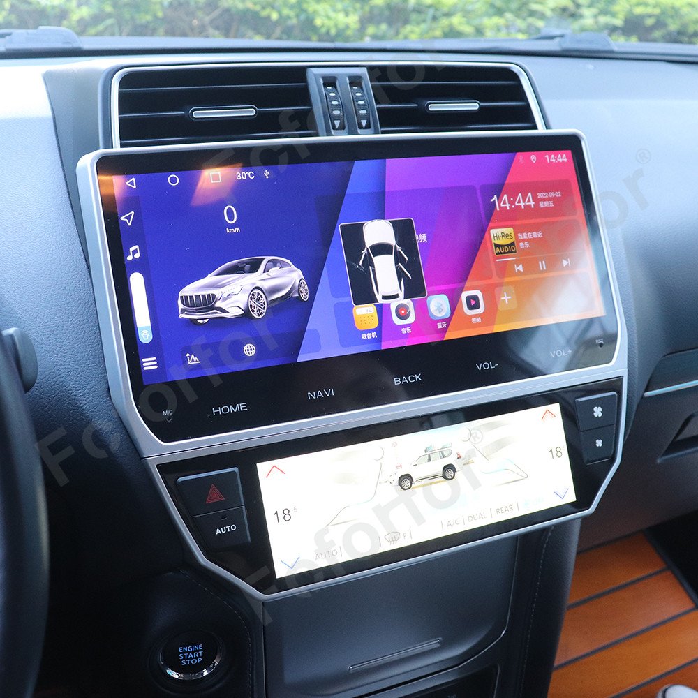 Car Radio for Toyota Land Cruiser Prado 2018-2023 Air Conditioner Control Screen Climate Board Head Unit Stereo Carplay
