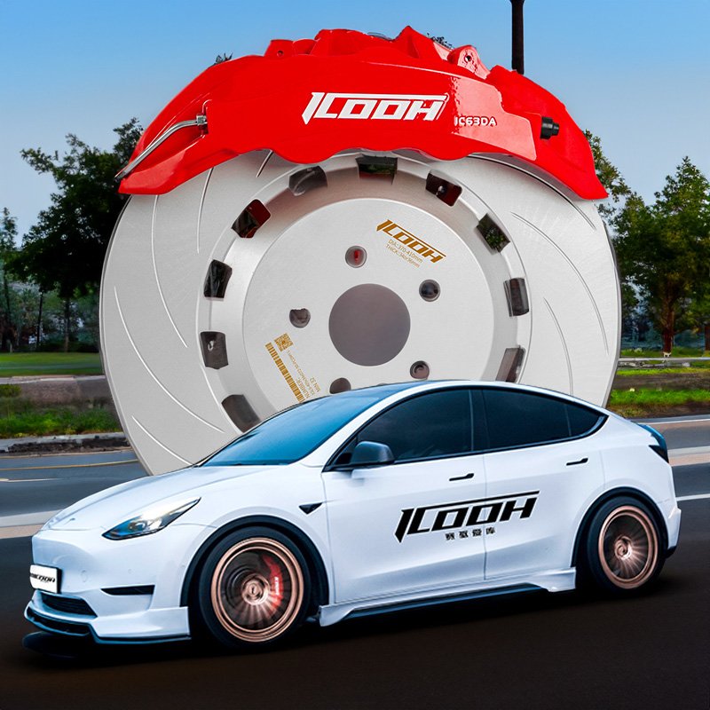 Auto Brake System Modification Car Brake Kits IC6 6 Piston Disc Pads for Tesla Model 3 Model Y Model S 19 Inch or More