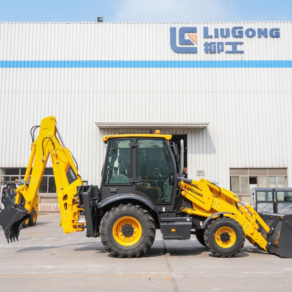LIUGONG New 766A 4x4 Backhoe Loader Digger Excavator with Closed Cabin Heater and Air Conditioning Factory Price