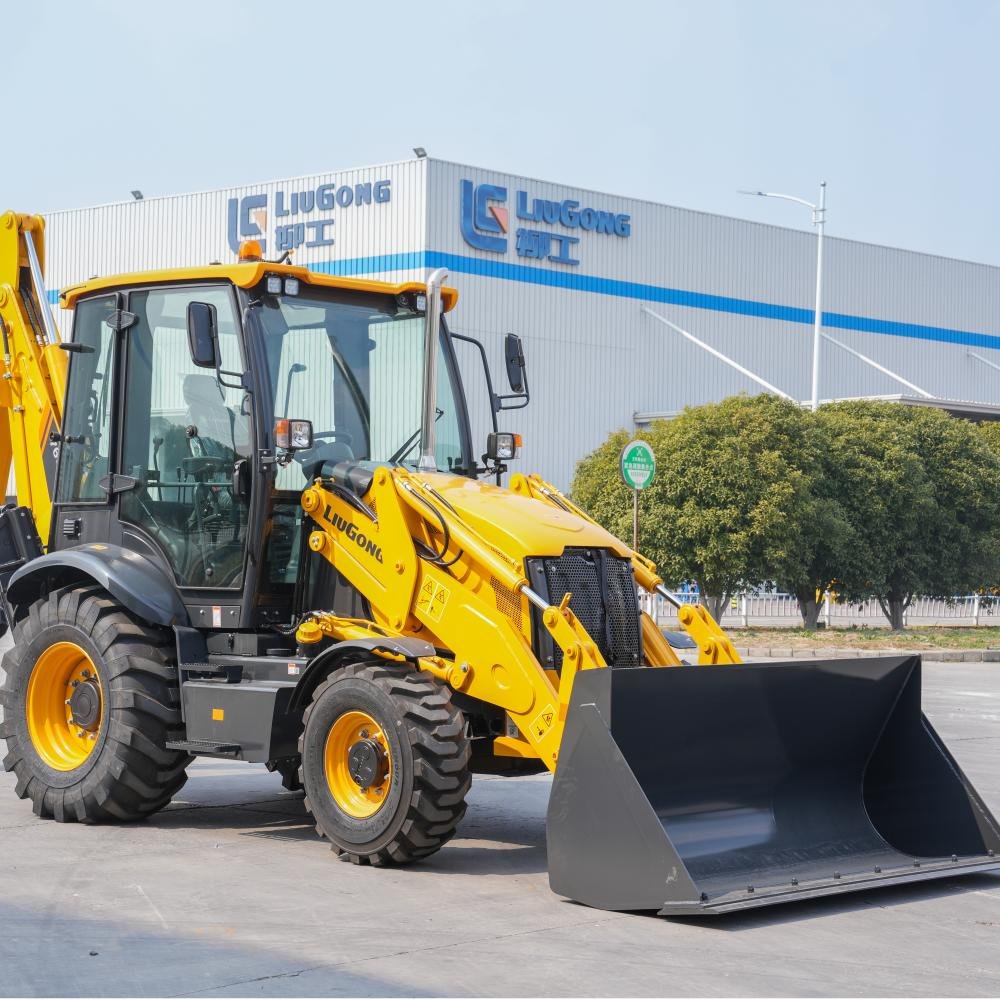 LIUGONG New 766A 4x4 Backhoe Loader Digger Excavator with Closed Cabin Heater and Air Conditioning Factory Price
