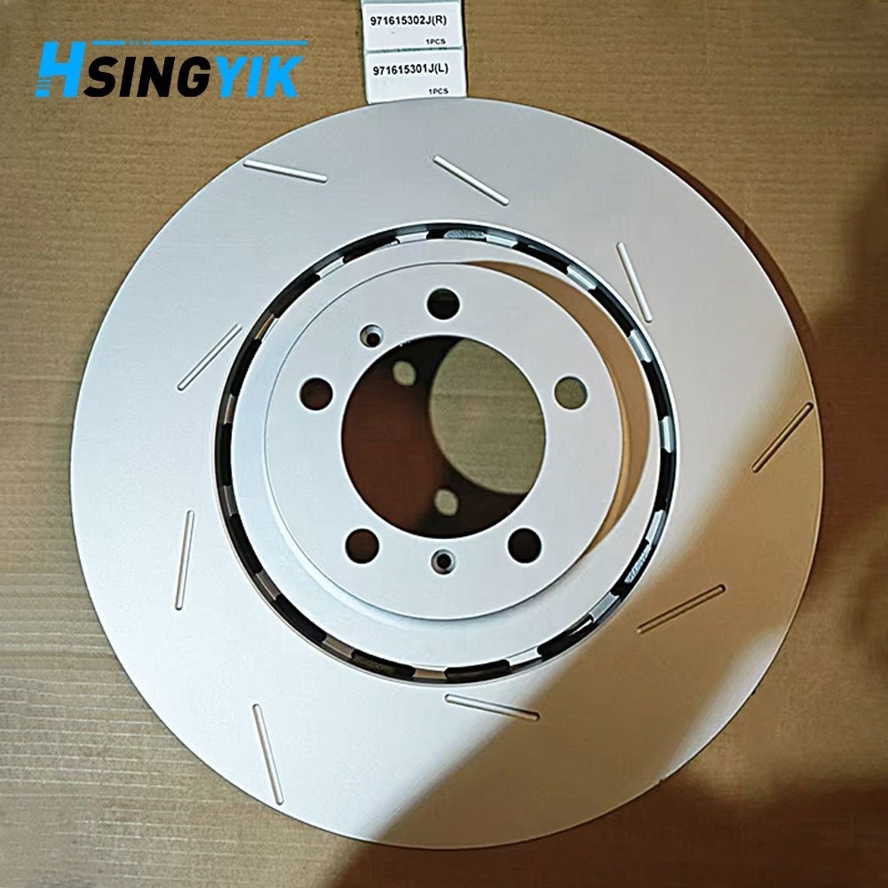 Hsingyik 390 MM 971615301J 971615302J Ventilated Slotted Front Disc Brake Rotor for Porsche Panamera 971 2.9 4S
