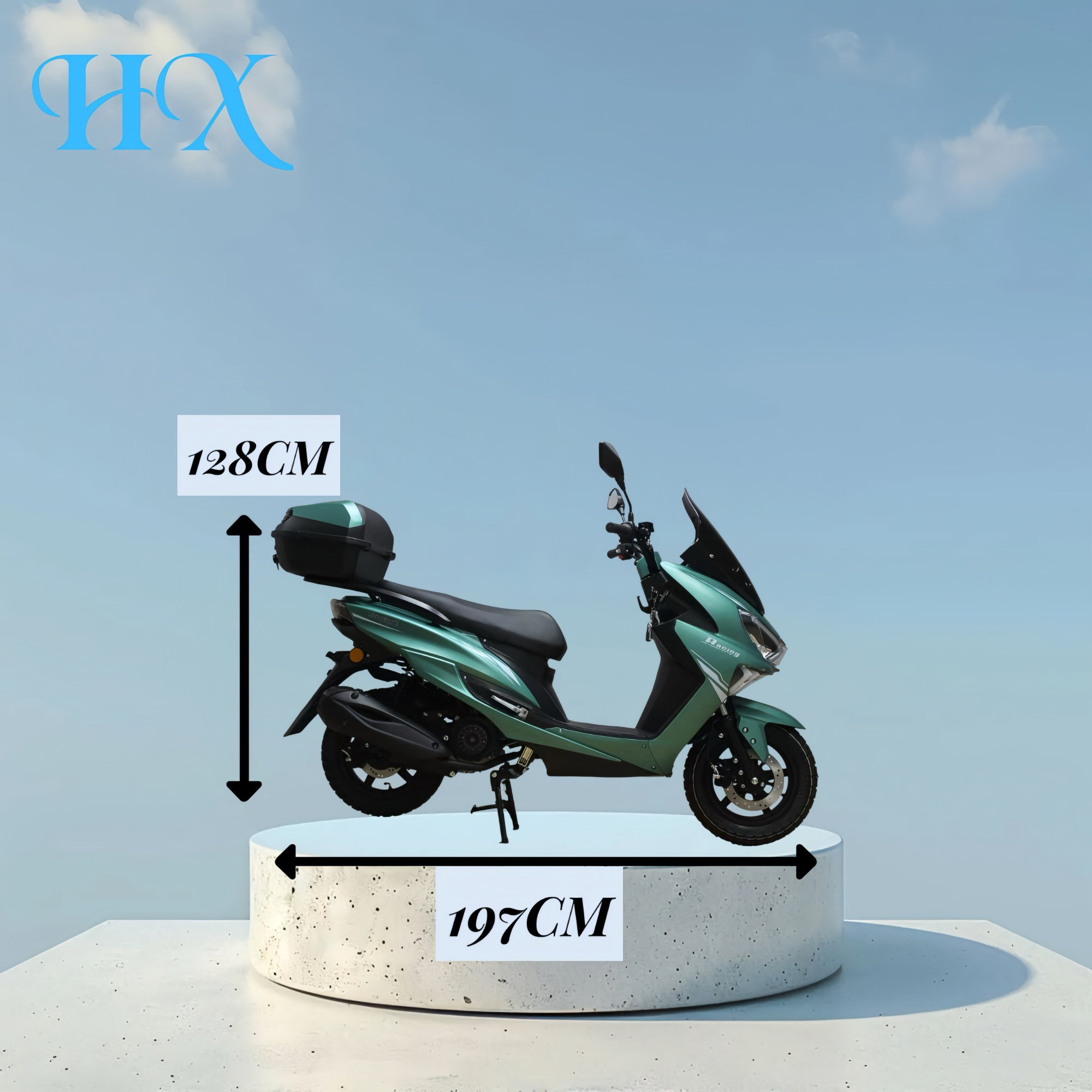 HX Factory 150CC Gasoline Scooter Best Selling Motorcycle Off-Road 2 Aluminum Wheels Scooter Disc Drum Brake Scooter for Adults