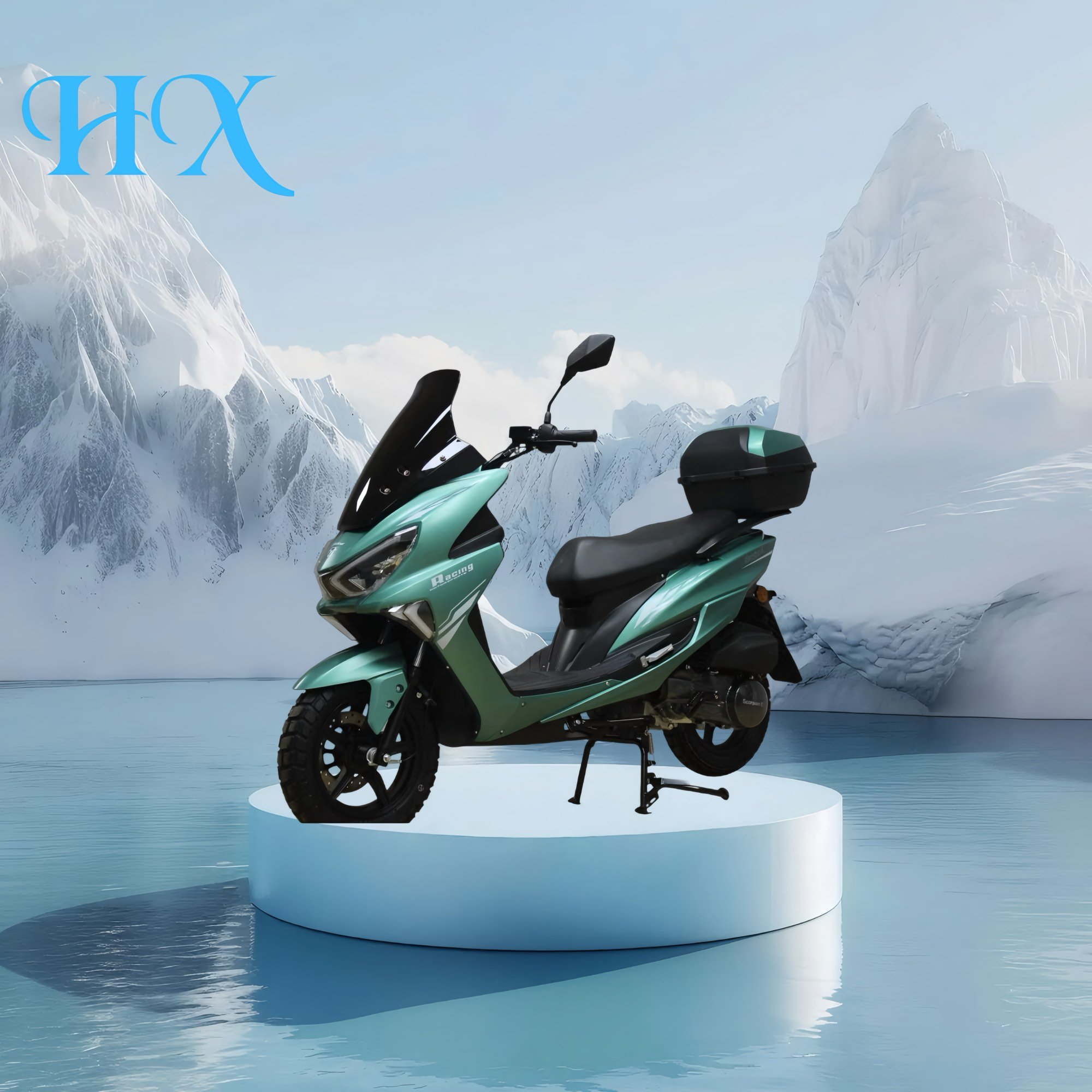 HX Factory 150CC Gasoline Scooter Best Selling Motorcycle Off-Road 2 Aluminum Wheels Scooter Disc Drum Brake Scooter for Adults