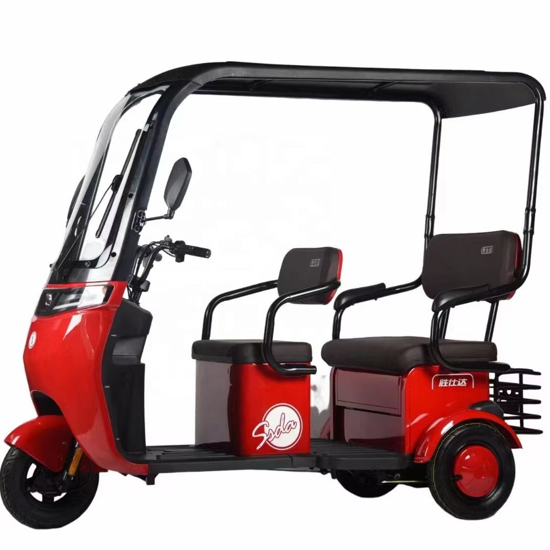 New OEM 60v/72v Adult Electric Tricycle Thickened Steel Frame 1000W Power Tuk Tuk Open Body Passenger Tricycle Electron Driving