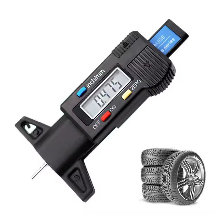Hot Sale Car Tyre Thickness Gauges Tread Brake Pad Wear Detection Meter Measurer Tool LCD Display Digital Tire Tread Depth Gauge
