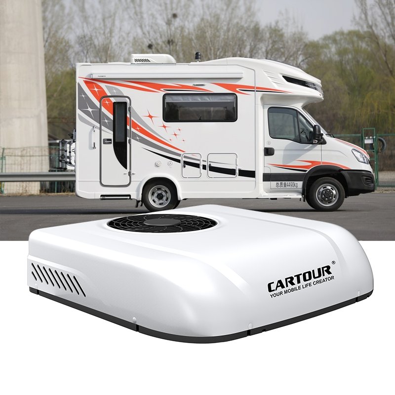 Made in China Cartour Rooftop Auto Parking Air Conditioner One Piece Design for RV with 12v/24v Top Ceiling Access