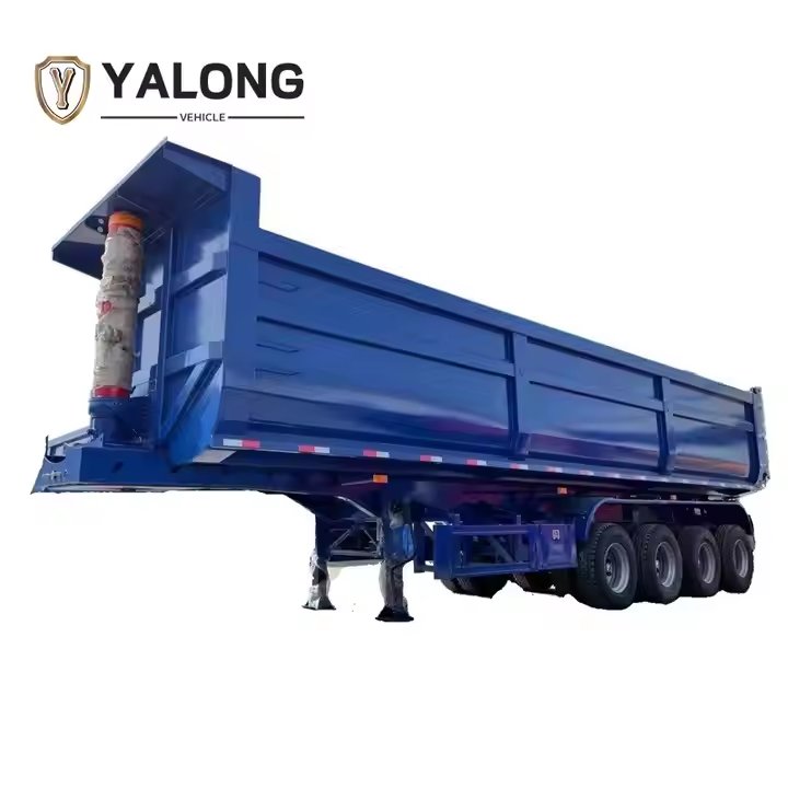 Hardox Steel 3 Axle 4 Axle U Type Dump Truck Semi-Trailer 50tons-70tons with Hydraulic Cylinder Side Lift Tipper 60tons 70tons